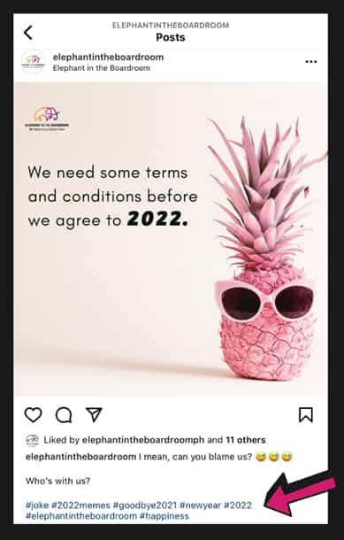 Including up to 30 Relevant Hashtags