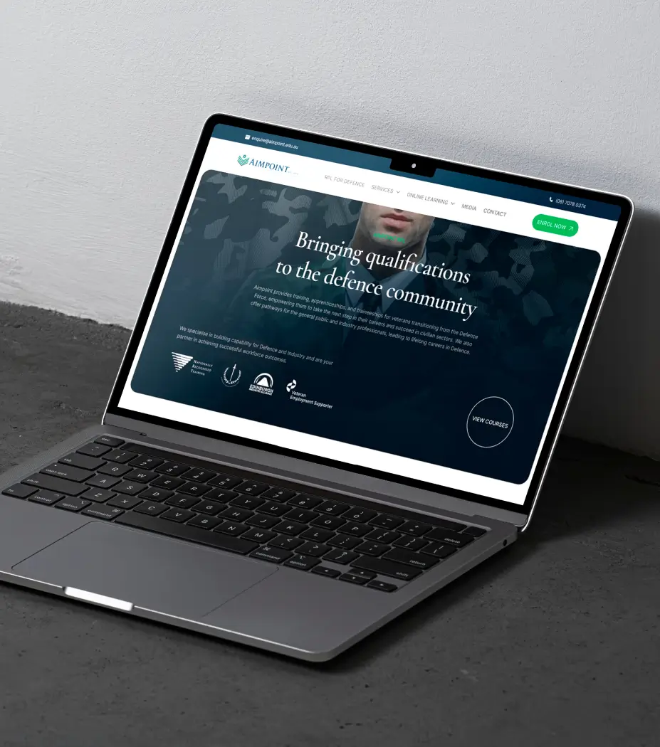 A corporate website with a strong visual identity and clear messaging, showcasing digital branding services for businesses.